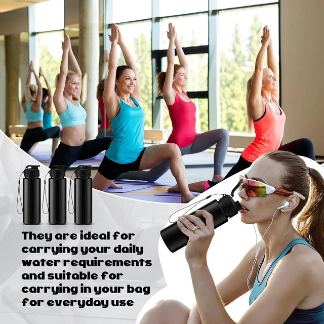 Alt view image 5 of 7 - 17 oz Plastic Water Bottles 20 Pcs Bulk, Solid Black