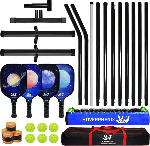 Alt view image 4 of 7 - Portable 22FT Pickleball Net Set with Paddle Set of 4