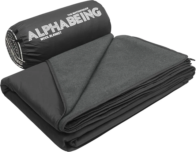 Main image of Extra Thick Waterproof Outdoor Blanket with Merino Wool, Warm