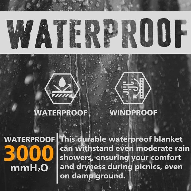 Alt view image 3 of 6 - Extra Thick Waterproof Outdoor Blanket with Merino Wool, Warm