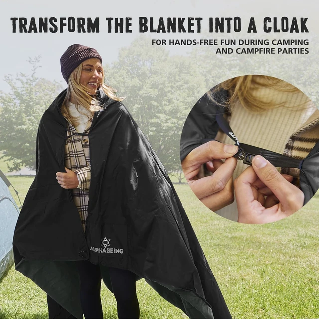 Alt view image 4 of 6 - Extra Thick Waterproof Outdoor Blanket with Merino Wool, Warm