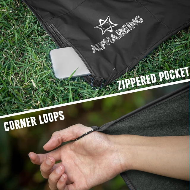 Alt view image 6 of 6 - Extra Thick Waterproof Outdoor Blanket with Merino Wool, Warm