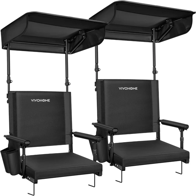 Main image of Stadium Seat with Back Support & Sunshade Canopy for Sport Events