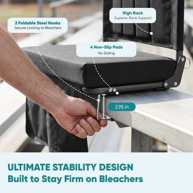 Alt view image 4 of 7 - Lightweight Bleacher Stadium Chairs with Back Support