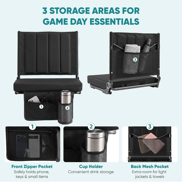 Alt view image 6 of 7 - Lightweight Bleacher Stadium Chairs with Back Support
