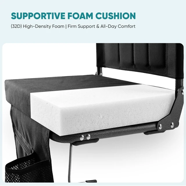 Alt view image 7 of 7 - Lightweight Bleacher Stadium Chairs with Back Support