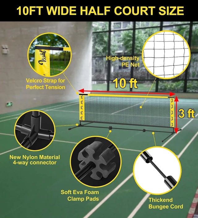 Alt view image 7 of 7 - 3-in-1 Portable Badminton, Volleyball & Pickleball Net Set for Backyards