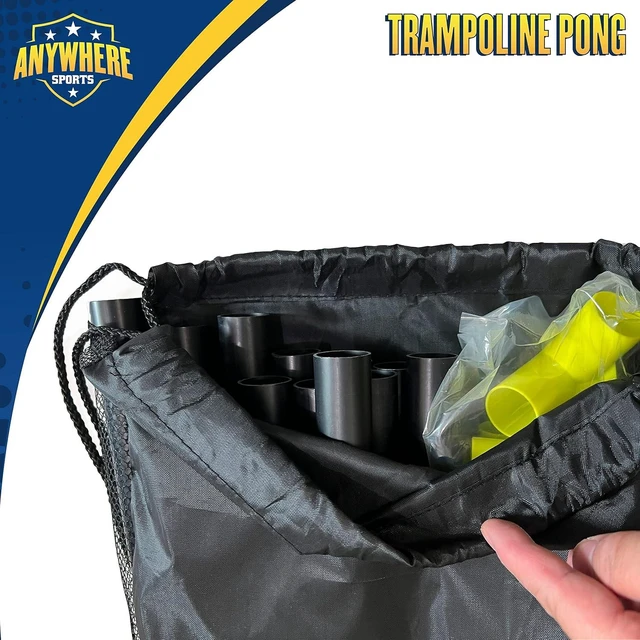 Alt view image 7 of 7 - Anywhere Sports Portable Trampoline Ping Pong Table Tennis Game for Indoor/Outdoor Use Includes Two Paddles, Six Balls, Storage Bag & Compact Size for Kids