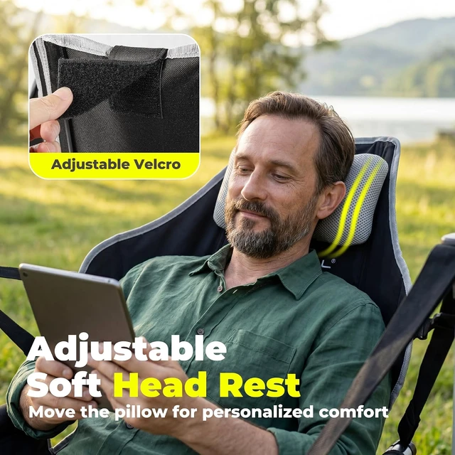 Alt view image 3 of 7 - Heavy Duty 500LB Swinging Hammock Camping Chair with Footrest