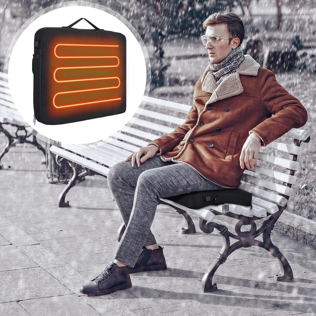 Alt view image 5 of 6 - 2 Pcs Portable Heated Backless Stadium Seat Cushion Pad