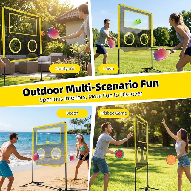 Alt view image 7 of 7 - Portable Indoor Paddle Game Set with Net, Pickleball