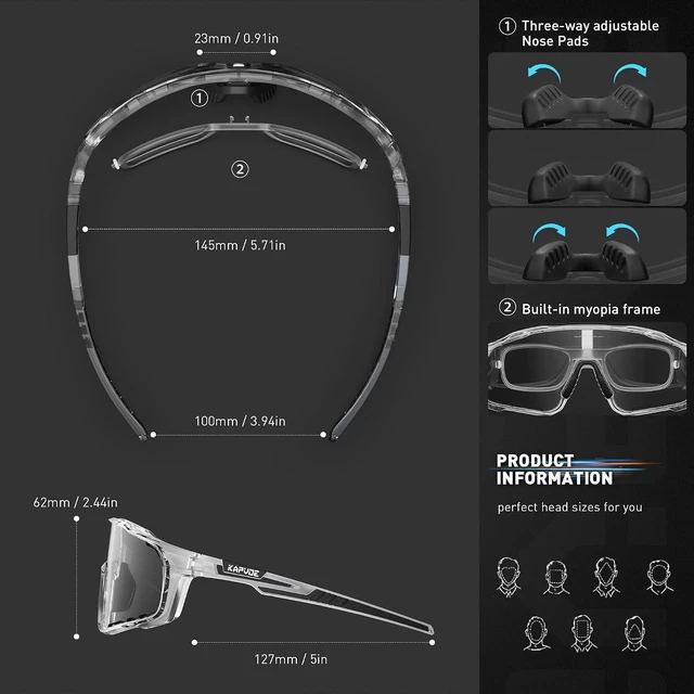 Alt view image 5 of 7 - K76 Photochromic Cycling Sunglasses for Men & Women