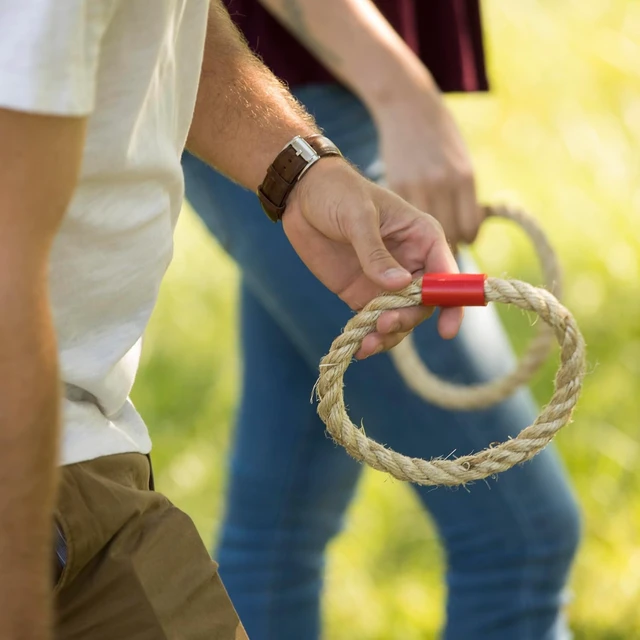 Alt view image 3 of 6 - Premium Quoit Set with 2 Targets & 6 Sisal Rope Rings