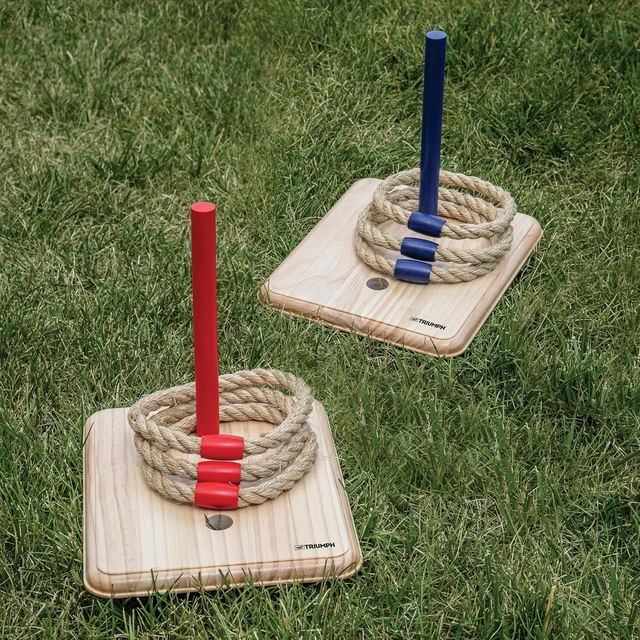 Alt view image 5 of 6 - Premium Quoit Set with 2 Targets & 6 Sisal Rope Rings