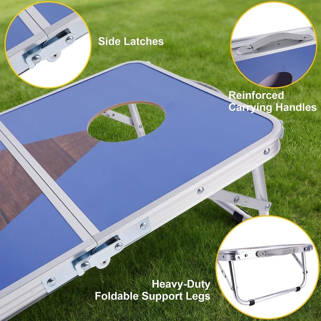 Alt view image 2 of 7 - 24x16 Inch Foldable Cornhole Board Set for Kids, Teens & Adults with Bean Bags & Carry Bag, Lightweight Aluminum Alloy Travel Set for Outdoor Games & Beach