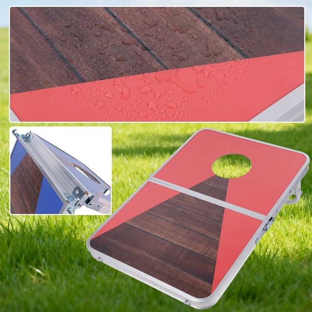 Alt view image 6 of 7 - 24x16 Inch Foldable Cornhole Board Set for Kids, Teens & Adults with Bean Bags & Carry Bag, Lightweight Aluminum Alloy Travel Set for Outdoor Games & Beach