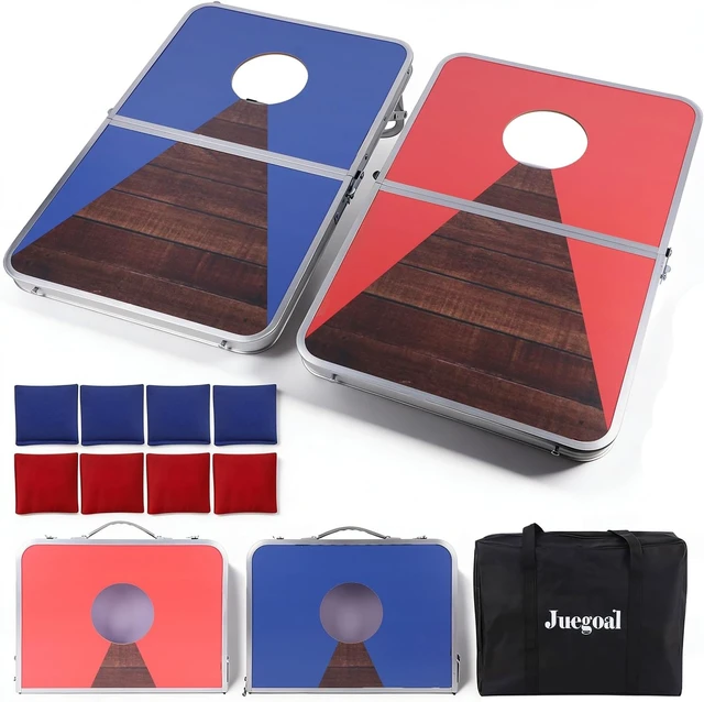 Alt view image 7 of 7 - 24x16 Inch Foldable Cornhole Board Set for Kids, Teens & Adults with Bean Bags & Carry Bag, Lightweight Aluminum Alloy Travel Set for Outdoor Games & Beach