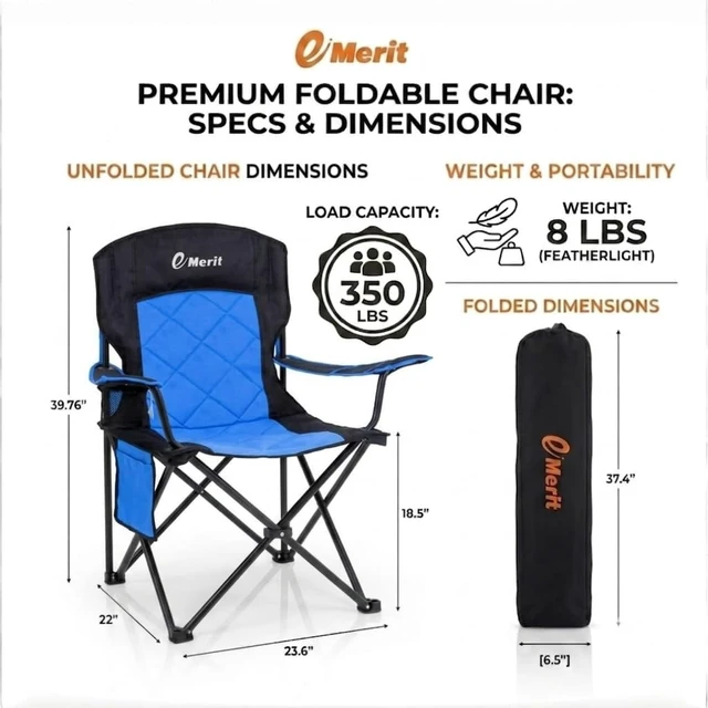 Alt view image 3 of 7 - 2-Pack Diamond-Quilted Folding Camping Chair with Adjustable Armrest
