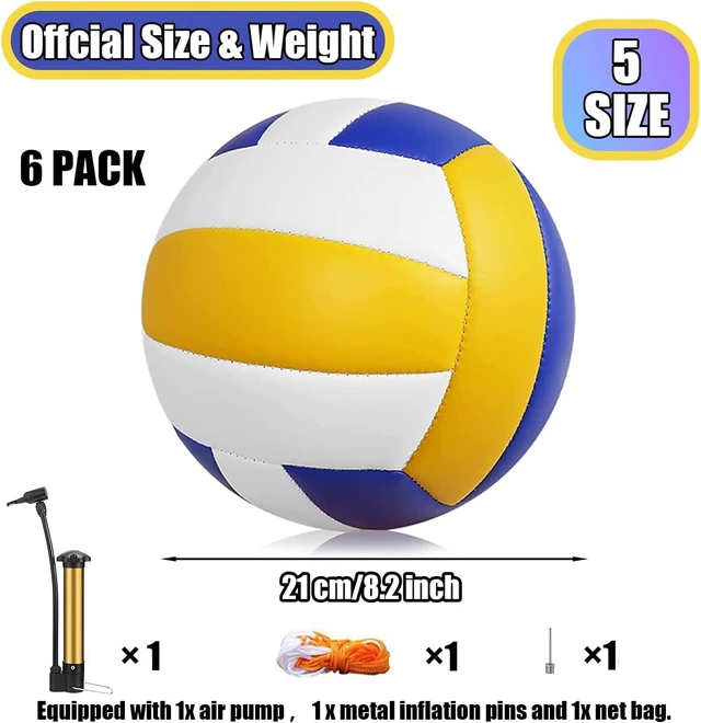 Alt view image 2 of 7 - 6 Pack Official Size 5 Volleyballs