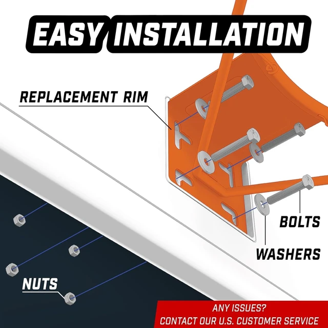 Alt view image 6 of 7 - Regulation 18" Steel Basketball Rim, Fixed or Breakaway for Replacement or Garage Mount