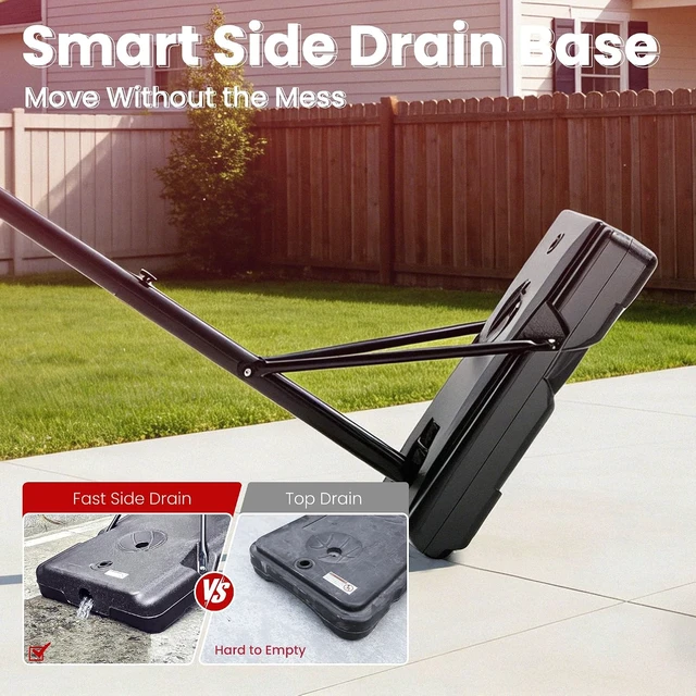 Alt view image 2 of 7 - Portable Outdoor Basketball Hoop, 7-10FT Adjustable Height