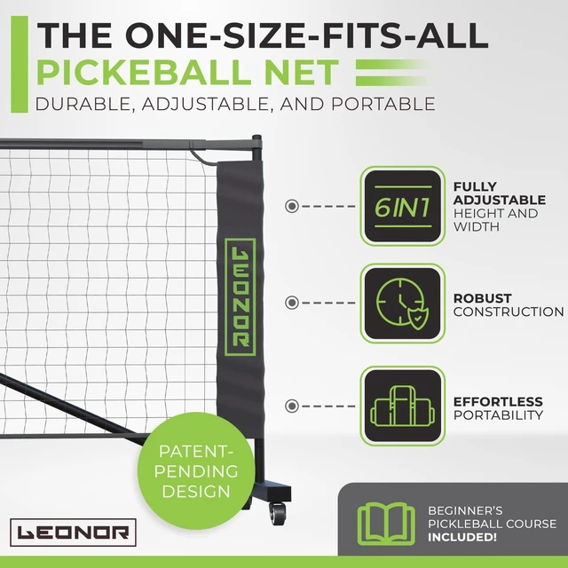 Alt view image 4 of 7 - 6-in-1 Multi-Sport Net Pickleball, Badminton, Tennis & Outdoor Volleyball Net for Backyard Regulation 22ft & Half-Court 11ft Patented Portable Pickleball & Driveway Nets