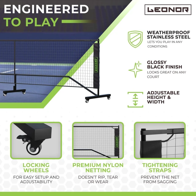 Alt view image 5 of 7 - 6-in-1 Multi-Sport Net Pickleball, Badminton, Tennis & Outdoor Volleyball Net for Backyard Regulation 22ft & Half-Court 11ft Patented Portable Pickleball & Driveway Nets