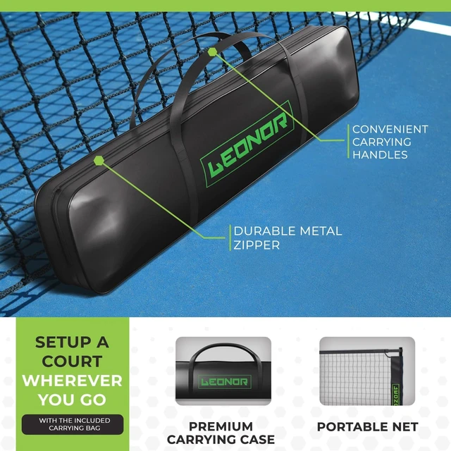 Alt view image 6 of 7 - 6-in-1 Multi-Sport Net Pickleball, Badminton, Tennis & Outdoor Volleyball Net for Backyard Regulation 22ft & Half-Court 11ft Patented Portable Pickleball & Driveway Nets