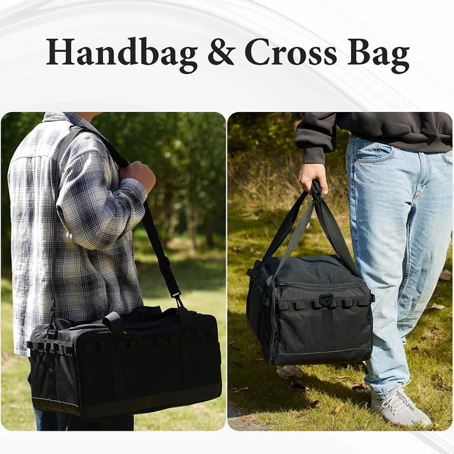 Alt view image 2 of 6 - 35L Multi-Functional Duffle Bag with 3 Adjustable Dividers, Waterproof Shoe & Picnic Camping Organizer for Travel, Sports & Gym