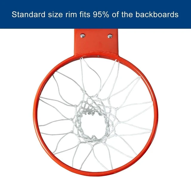 Alt view image 6 of 7 - Heavy Duty 18 Inch Professional Basketball Rim Replacement with Nylon Net, Indoor/Outdoor Standard Goal Reinforced Mounting Bracket Fits 5"x5", 5"x4", 5"x3" & 4"x3" Backboards