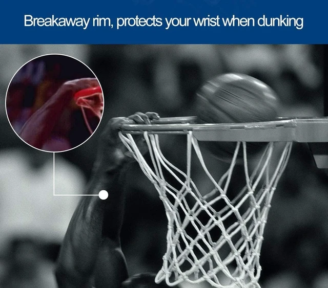Alt view image 7 of 7 - Heavy Duty 18 Inch Professional Basketball Rim Replacement with Nylon Net, Indoor/Outdoor Standard Goal Reinforced Mounting Bracket Fits 5"x5", 5"x4", 5"x3" & 4"x3" Backboards