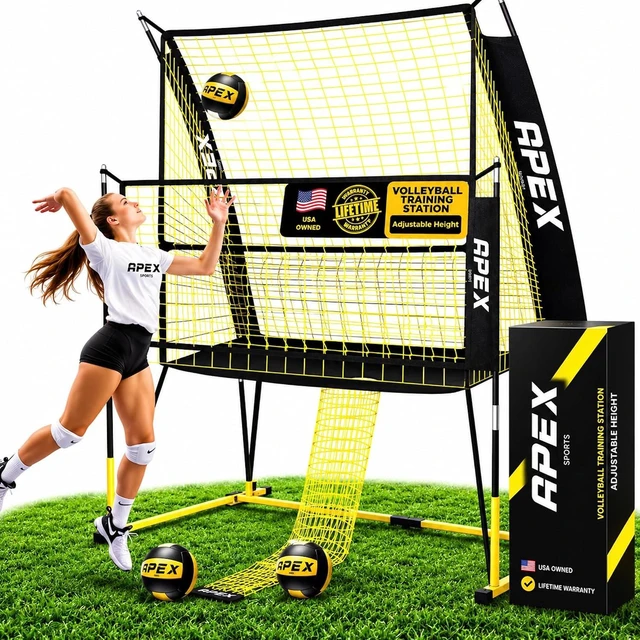 Main image of Adjustable-Height Volleyball Training Net Equipment System