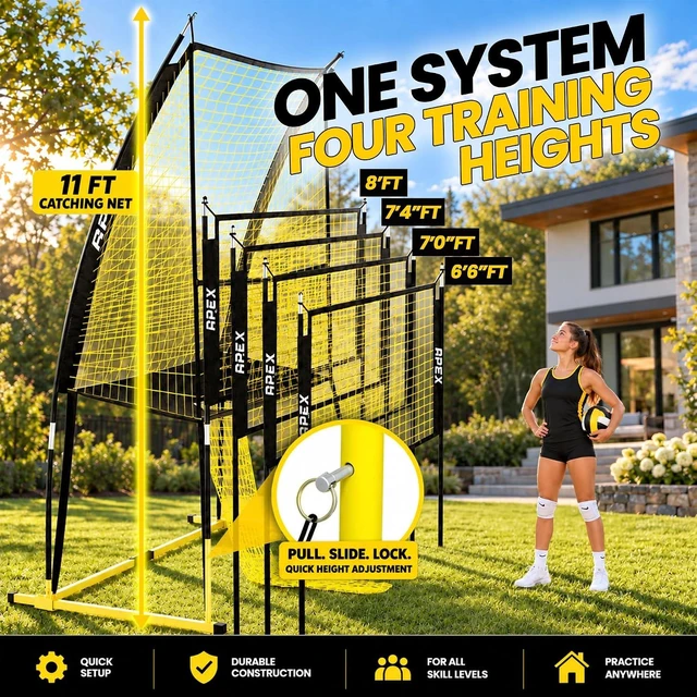 Alt view image 5 of 6 - Adjustable-Height Volleyball Training Net Equipment System