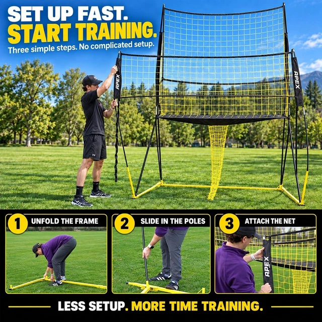 Alt view image 6 of 6 - Adjustable-Height Volleyball Training Net Equipment System