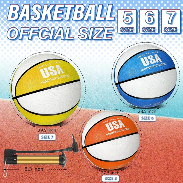 Alt view image 2 of 7 - 12 Pcs Rubber Basketball Bulk with Pump for Indoor & Outdoor