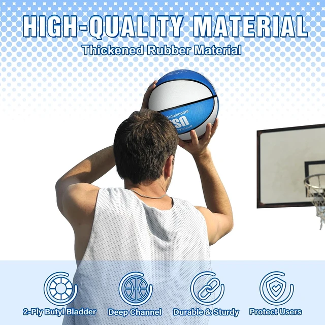 Alt view image 5 of 7 - 12 Pcs Rubber Basketball Bulk with Pump for Indoor & Outdoor