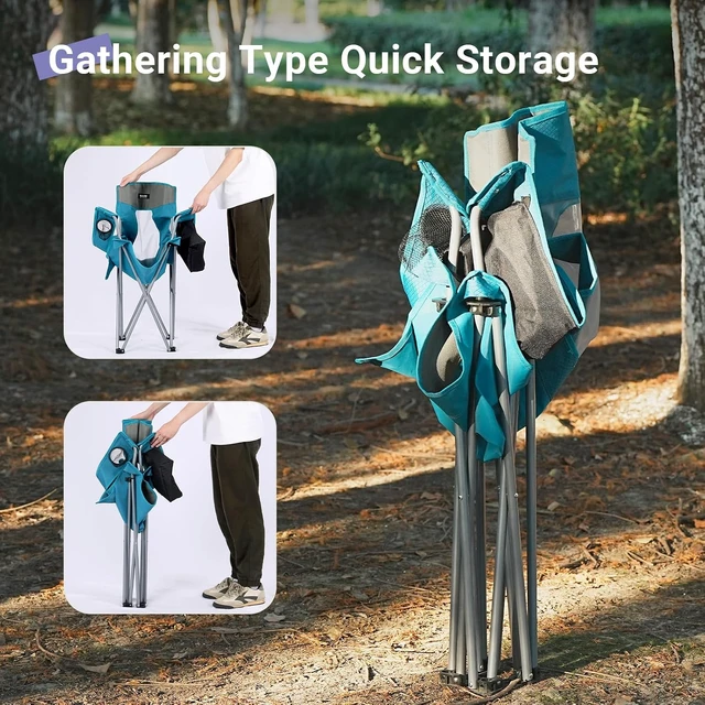 Alt view image 7 of 7 - Portable Folding Camping Lawn Chair with Cup Holder, Blue