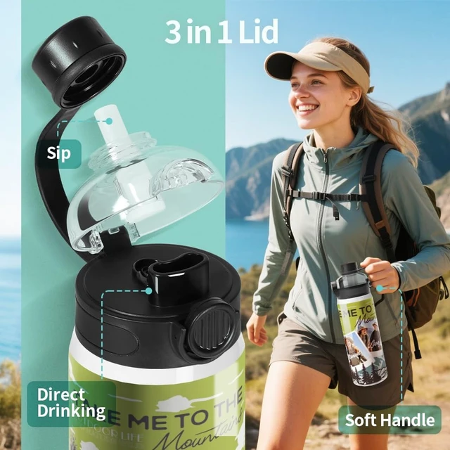 Alt view image 4 of 7 - 8 Pack 24 OZ Sublimation Sports Water Bottle Blanks, Bulk