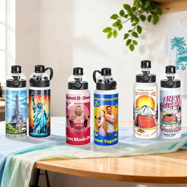 Alt view image 6 of 7 - 8 Pack 24 OZ Sublimation Sports Water Bottle Blanks, Bulk