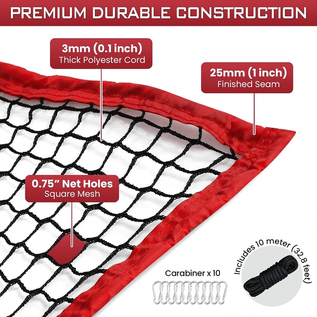 Alt view image 2 of 7 - 10ft/15ft/20ft Golf Netting with 0.75" High-Impact Mesh, Easy Set Up Net