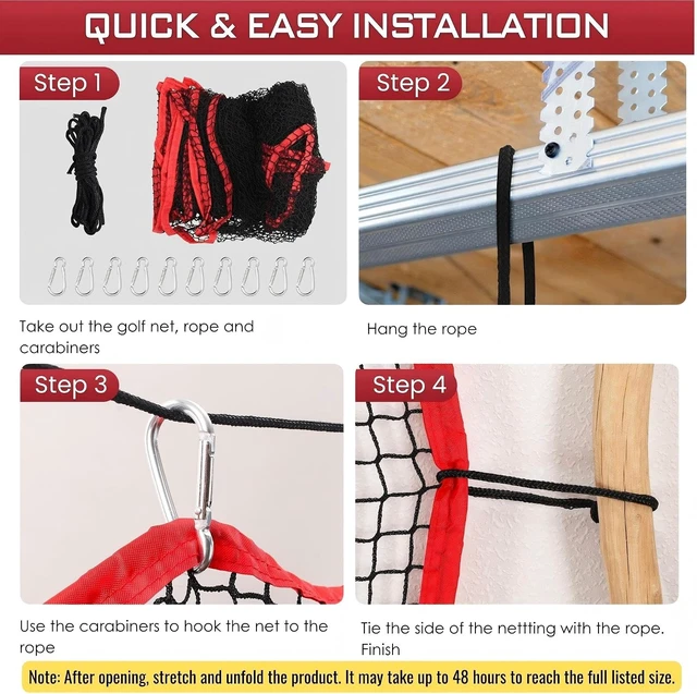 Alt view image 3 of 7 - 10ft/15ft/20ft Golf Netting with 0.75" High-Impact Mesh, Easy Set Up Net