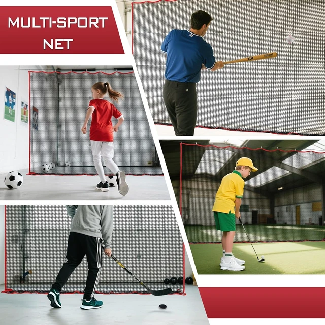 Alt view image 4 of 7 - 10ft/15ft/20ft Golf Netting with 0.75" High-Impact Mesh, Easy Set Up Net