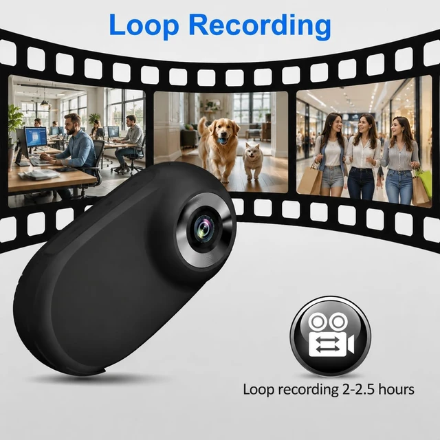Alt view image 5 of 7 - HD 1080P Wireless Cat Camera Collar with Video Recording, Mini Body Action Camera for Pet Supplies, Outdoor/Indoor, Birthday Gift, No WiFiBlack