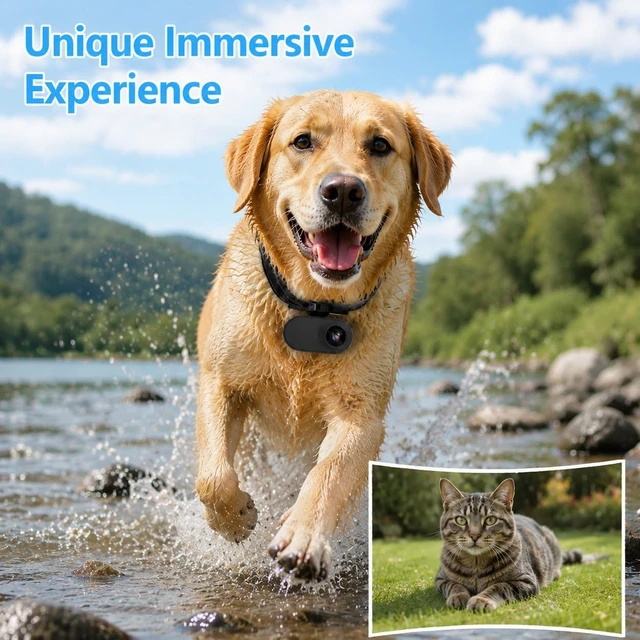 Alt view image 6 of 7 - HD 1080P Wireless Cat Camera Collar with Video Recording, Mini Body Action Camera for Pet Supplies, Outdoor/Indoor, Birthday Gift, No WiFiBlack