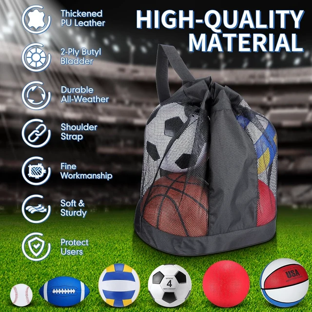 Alt view image 3 of 6 - 6 Pcs Kids Sport Ball Set with Drawstring Bag