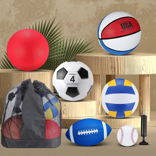 Alt view image 4 of 6 - 6 Pcs Kids Sport Ball Set with Drawstring Bag