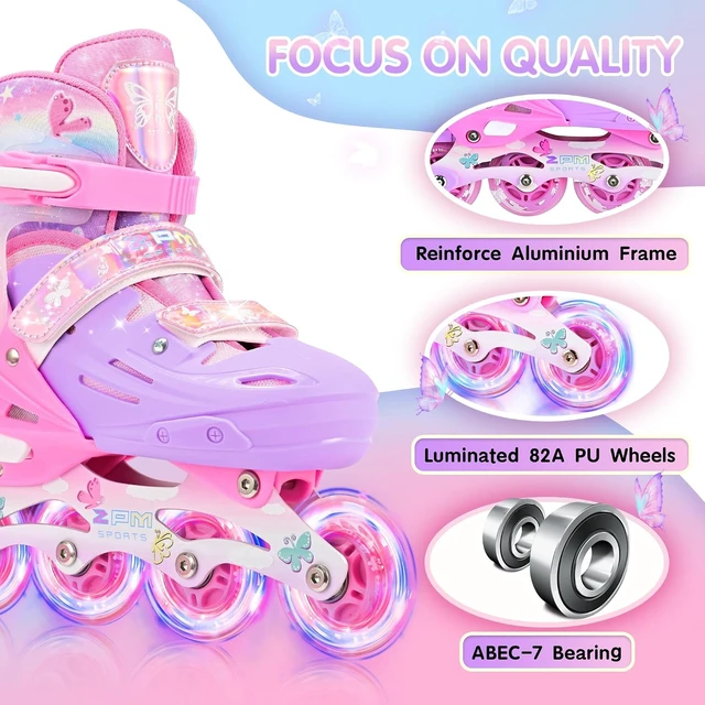 Alt view image 5 of 7 - Adjustable Inline Skates for Kids, Girls, Boys, Youth & Adults