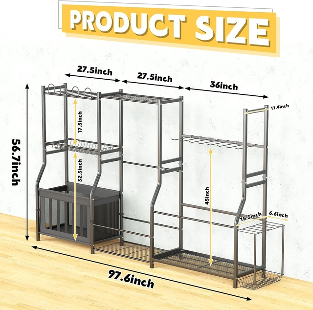 Alt view image 2 of 7 - Golf Bag Stand Sports Equipment Organizer with Ski & Ball Storage