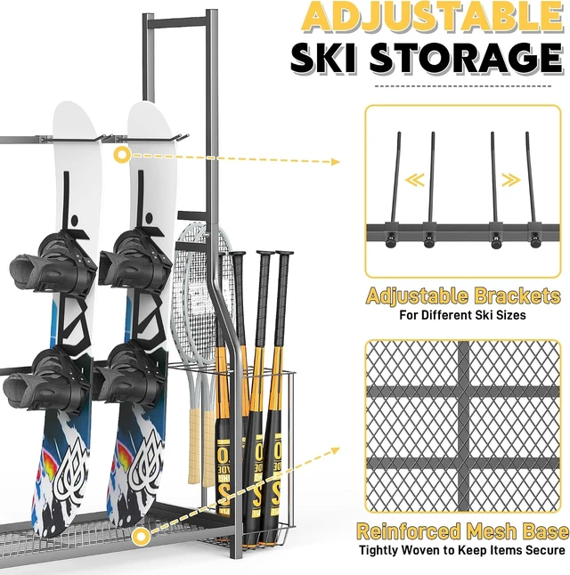 Alt view image 6 of 7 - Golf Bag Stand Sports Equipment Organizer with Ski & Ball Storage