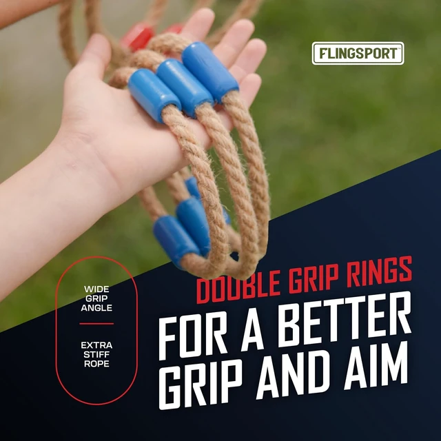 Alt view image 2 of 7 - Outdoor Yard Ring Toss Game with 6 Rings & Case, Ages 8+